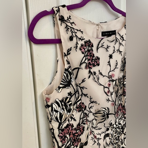 AIDAN MATTOX- NWT Sz 10 Midi, Cream Backgr. w/Hand-Embroidered Florals MSRP $275 - Picture 8 of 16